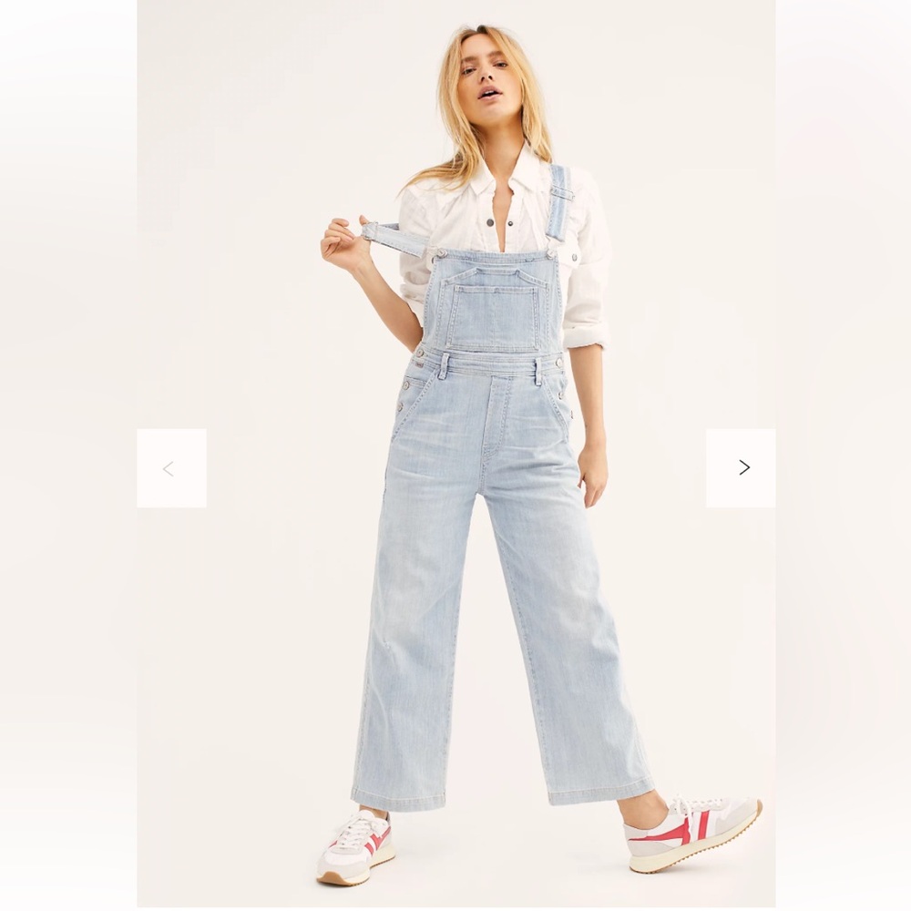 New Anthropologie Citizens of Humanity Christie Wide Leg Jean Denim Overalls M